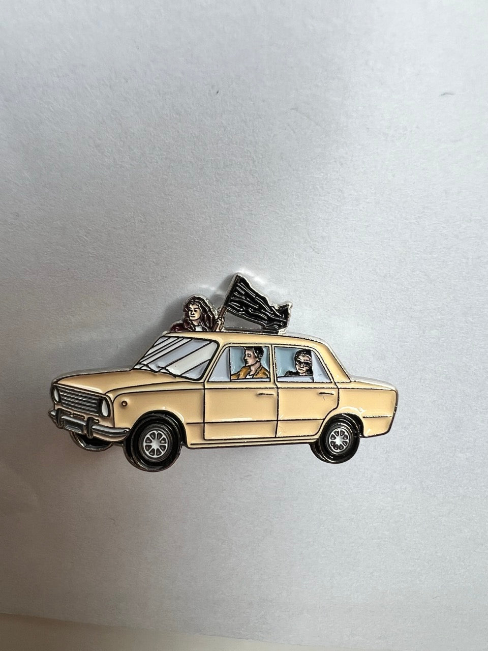 April 9th Memorial enamel pin commemorating one of the most significant moments in Georgia's modern history - pin on white background.